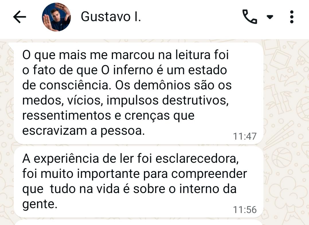 Depoimento real de leitor sobre o livro
