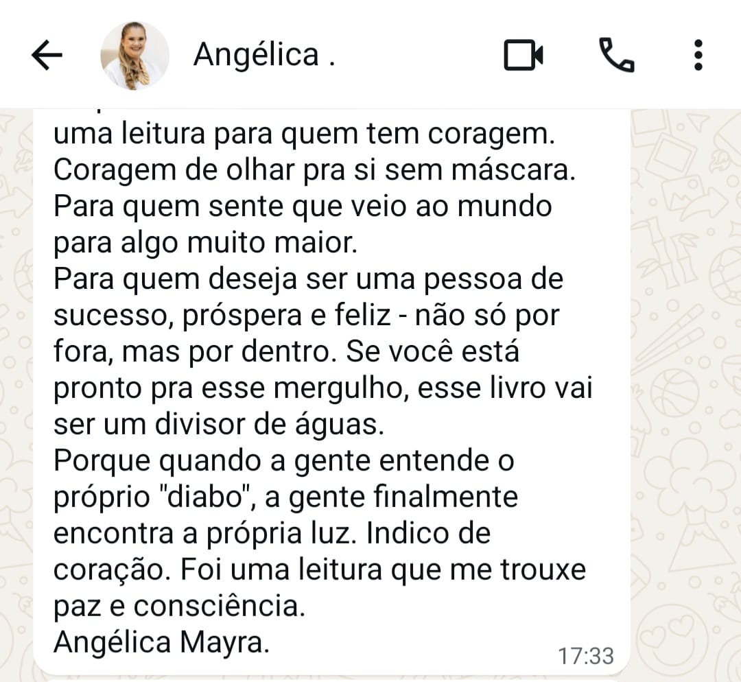 Depoimento real de leitora Angélica sobre o livro, parte 2